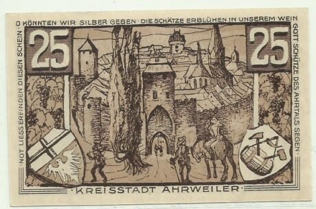 Реверс банкноты 25 fenigów brązowych (Niemcy) 1921