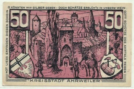 Реверс банкноты 50 fenigów czerwonych (Niemcy) 1921