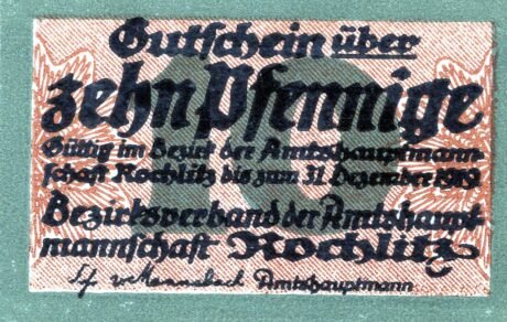 Аверс банкноты 10 пфеннигов (Германия)