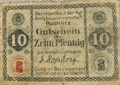 Аверс банкноты 10 пфеннигов (Германия) 1917 года