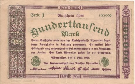 Аверс банкноты 100000 marek (Niemcy) 1923