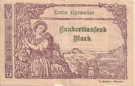 Реверс банкноты 100000 marek (Niemcy) 1923