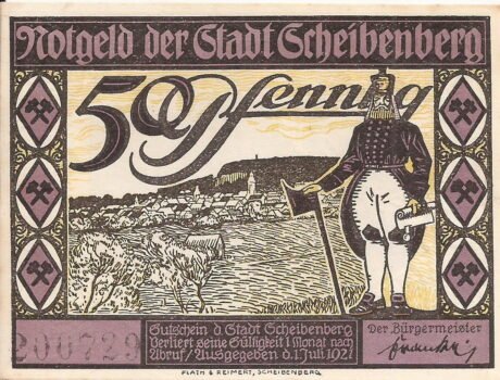 Аверс банкноты 50 fenigów (Niemcy) 1921