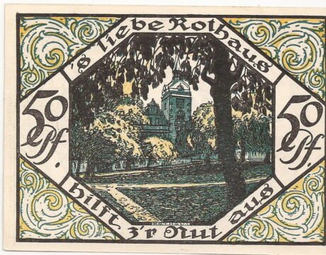 Реверс банкноты 50 fenigów (Niemcy) 1921