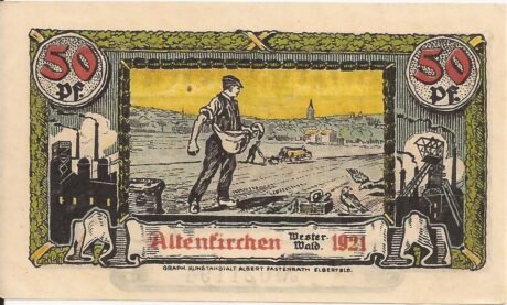 Реверс банкноты 50 fenigów (Niemcy) 1921