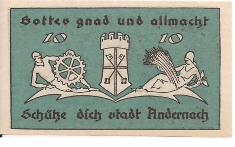 Реверс банкноты 10 fenigów (Niemcy) 1920