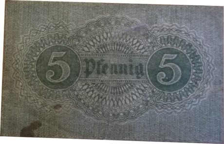Реверс банкноты 5 пфеннигов (Германия) 1919 года