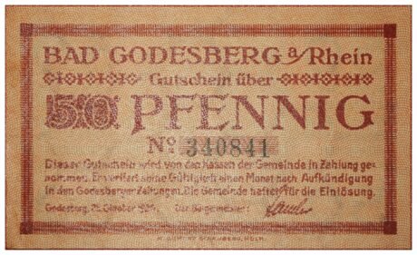 Аверс банкноты 50 fenigów (Niemcy) 1920