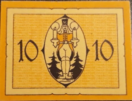 Реверс банкноты 10 fenigów (Niemcy) 1920