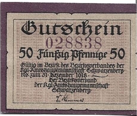 Аверс банкноты 50 fenigów (Niemcy)