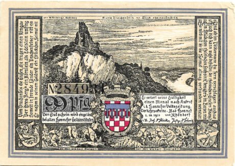 Аверс банкноты 99 пфеннигов (Германия) 1921 года