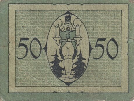 Реверс банкноты 50 fenigów (Niemcy) 1919