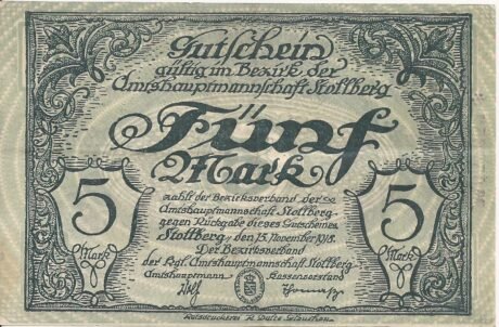 Аверс банкноты 5 marek (Niemcy) 1918