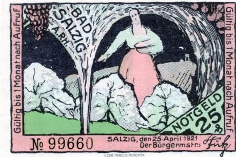 Аверс банкноты 25 fenigów (Niemcy) 1921