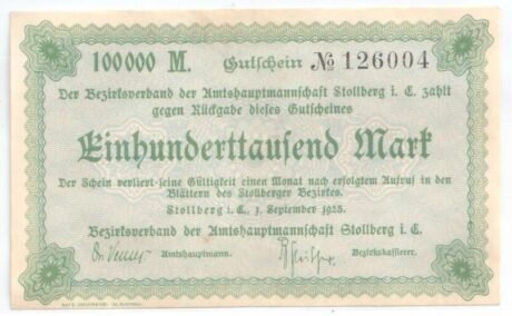Аверс банкноты 100000 marek (Niemcy) 1923