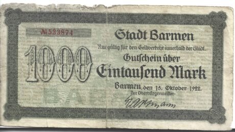 Аверс банкноты 1000 marek (Niemcy) 1922