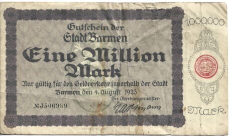 Аверс банкноты 1 000 000 marek (Niemcy) 1923