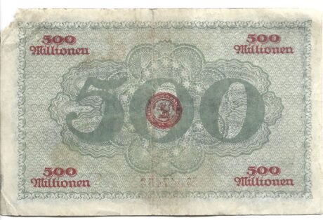 Реверс банкноты 500 000 000 marek (Niemcy) 1923