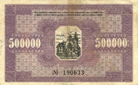 Реверс банкноты 500000 marek (Niemcy) 1923