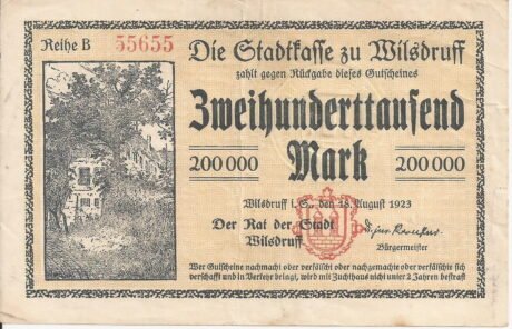 Аверс банкноты 200 000 marek (Niemcy) 1923
