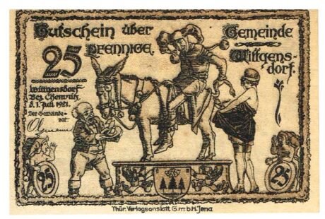 Аверс банкноты 25 Pfennige (Германия) 1921 года