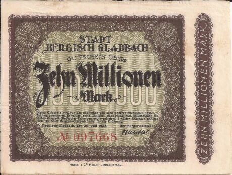 Аверс банкноты 10000000 marek (Niemcy) 1923