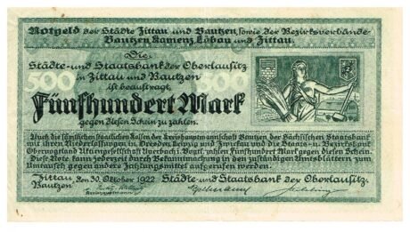 Аверс банкноты 500 marek (Niemcy) 1922