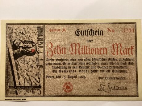 Аверс банкноты 10000000 Mark (Германия) 1923 года