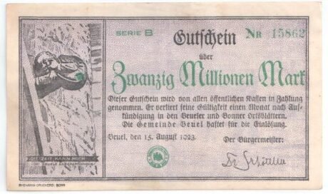 Аверс банкноты 20000000 marek (Niemcy) 1923