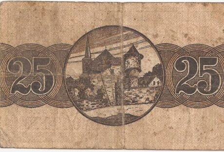 Реверс банкноты 25 fenigów (Niemcy) 1920