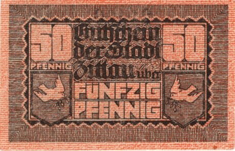 Реверс банкноты 50 fenigów (Niemcy) 1919