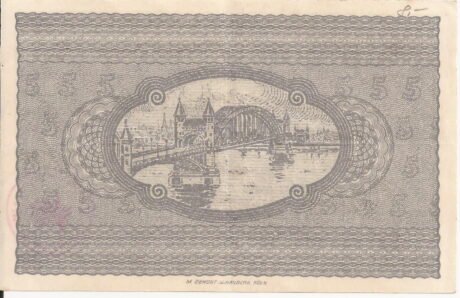 Реверс банкноты 5 Mark (Германия)