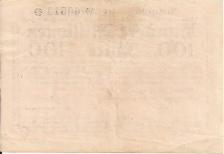 Реверс банкноты 100 000 000 marek (Niemcy) 1923