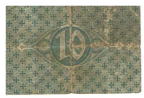 Реверс банкноты 10 Pfennige (Германия)