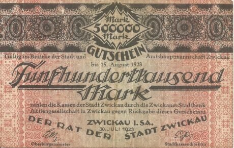 Аверс банкноты 500000 marek (Niemcy) 1923