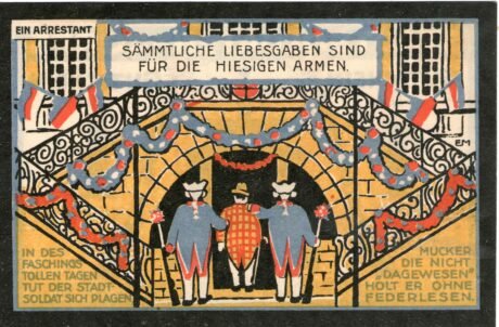 Реверс банкноты 1 Mark Stadtsoldaten-Corps (Niemcy) 1922