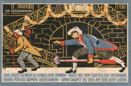 Реверс банкноты 2 Mark Stadtsoldaten-Corps (Niemcy) 1922