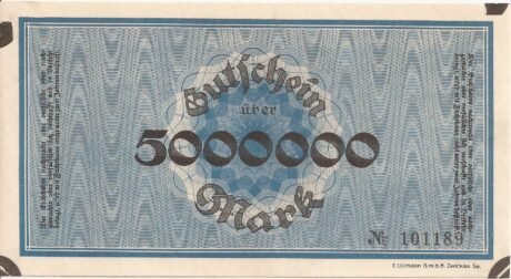Реверс банкноты 5000000 marek (Niemcy) 1923