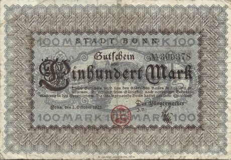 Аверс банкноты 100 marek (Niemcy) 1922