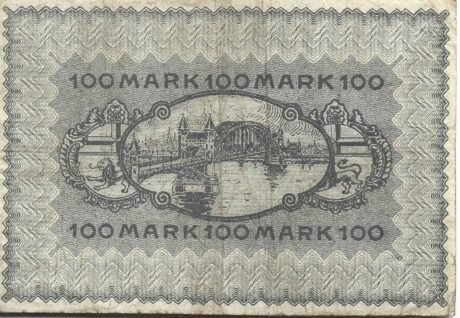 Реверс банкноты 100 marek (Niemcy) 1922
