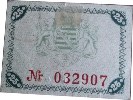 Реверс банкноты 25 fenigów (Niemcy) 1919