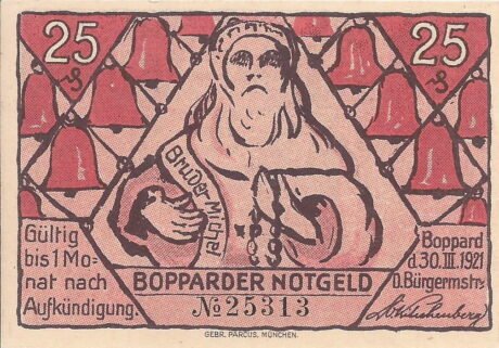 Аверс банкноты 25 fenigów (Niemcy) 1921