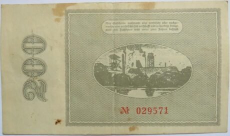 Реверс банкноты 200 000 000 marek (Niemcy) 1923