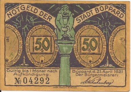Аверс банкноты 50 fenigów (Niemcy) 1921