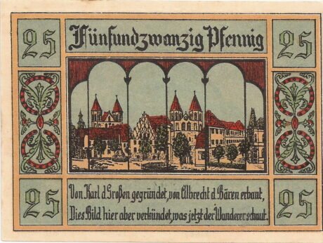 Реверс банкноты 25 fenigów (Niemcy) 1921