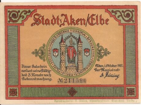 Аверс банкноты 50 fenigów (Niemcy) 1921