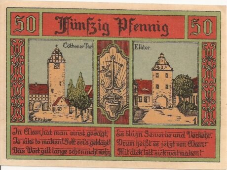 Реверс банкноты 50 fenigów (Niemcy) 1921