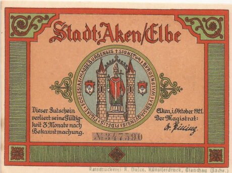 Аверс банкноты 50 fenigów (Niemcy) 1921