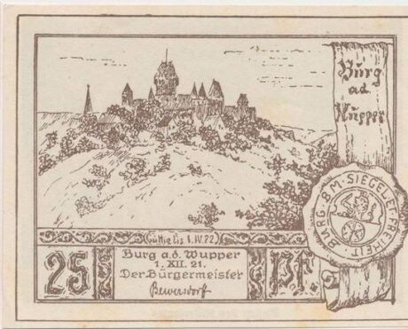 Аверс банкноты 25 fenigów (Niemcy) 1921