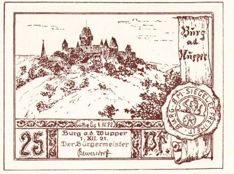 Аверс банкноты 25 fenigów (Niemcy) 1921